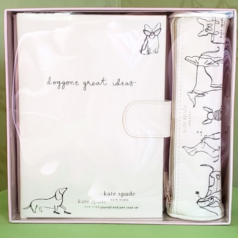 Kate Spade New York Lined Writing Journal & Pen Case Vegan Leather Journal NWT